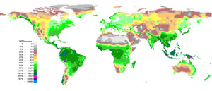 Cartes des pluies dans le monde