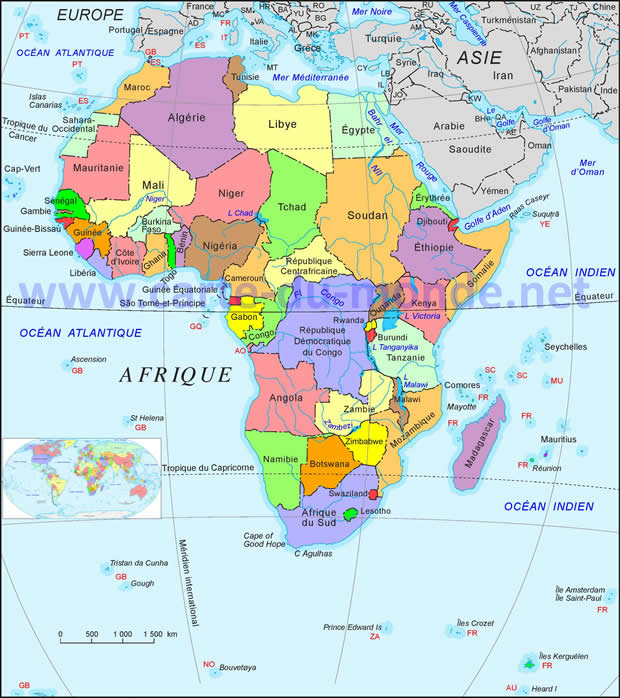 Carte de l'Afrique