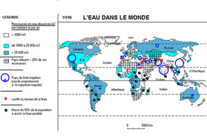Grande eau dans le monde carte