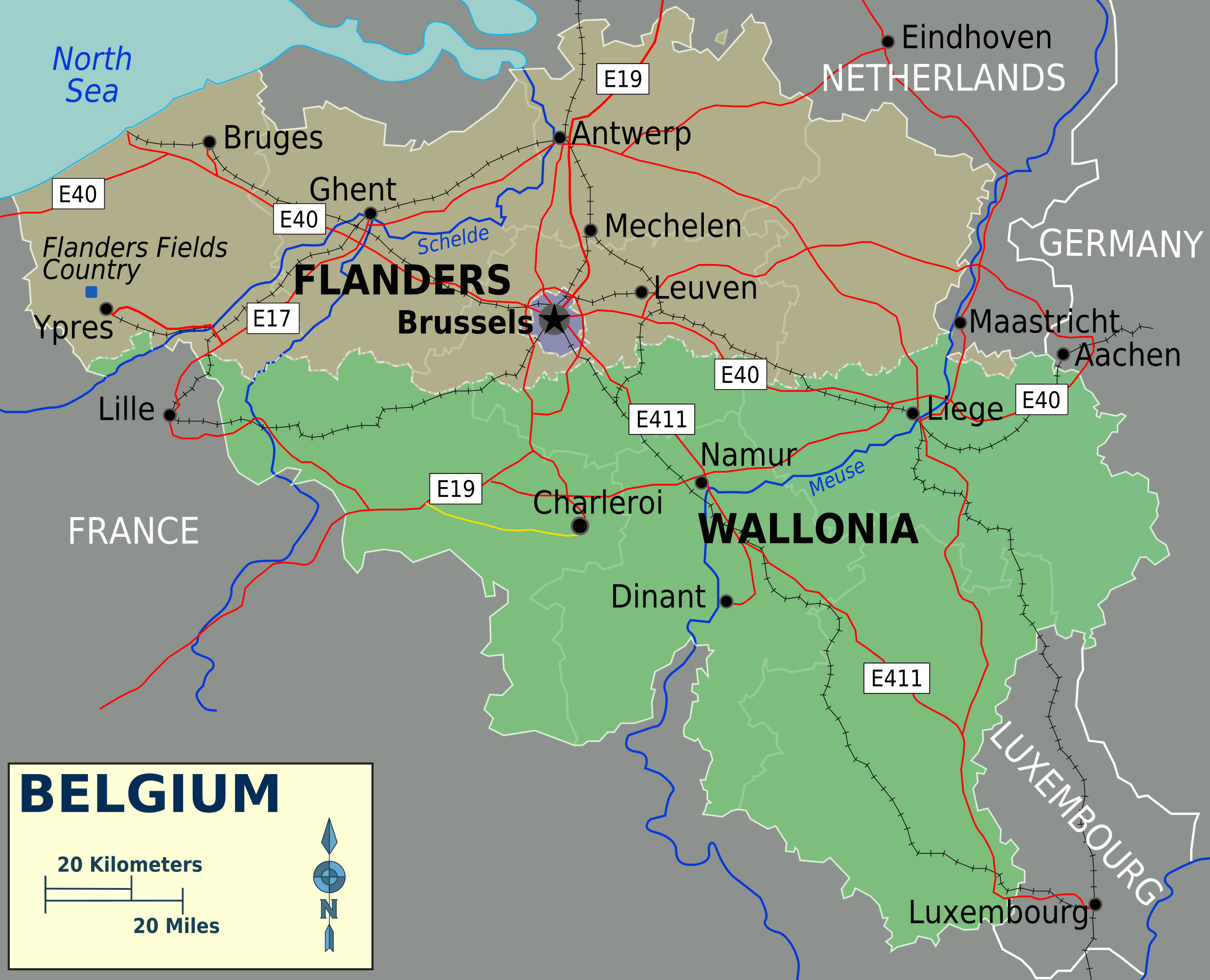 Carte Belgique