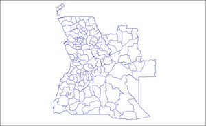 Carte Angola vierge départements