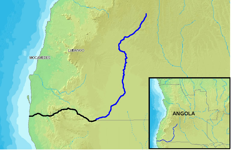 Carte topographique Angola