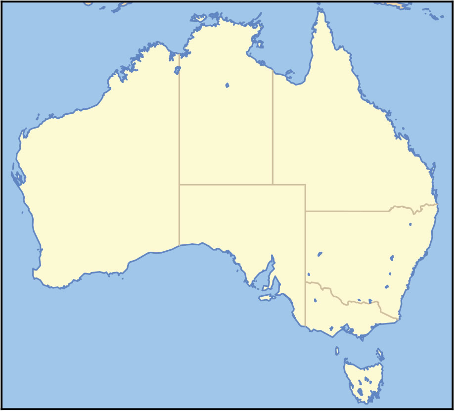 Carte Australie vierge