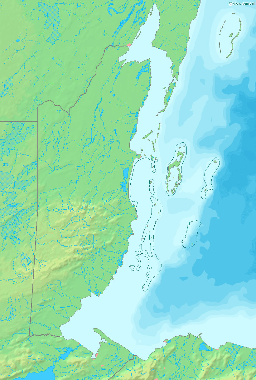 Carte physique Belize