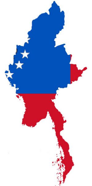 Carte drapeaux Birmanie