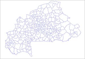 Carte Burkina Faso vierge départements