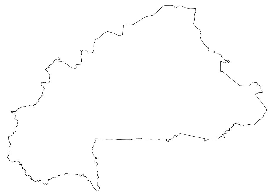 Carte Burkina Faso vierge