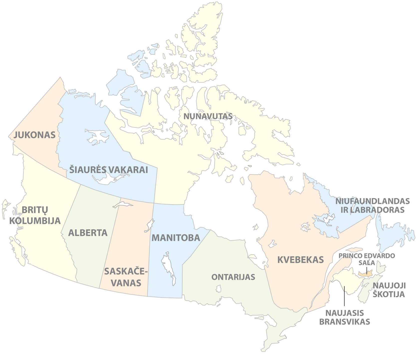 Carte régions Canada