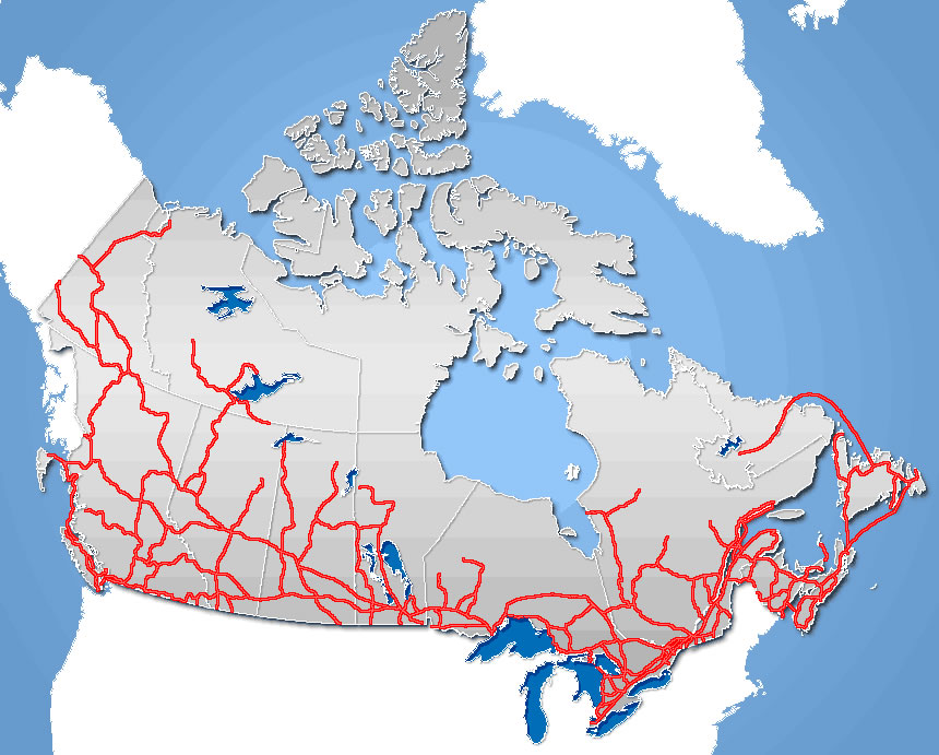 Carte routière Canada