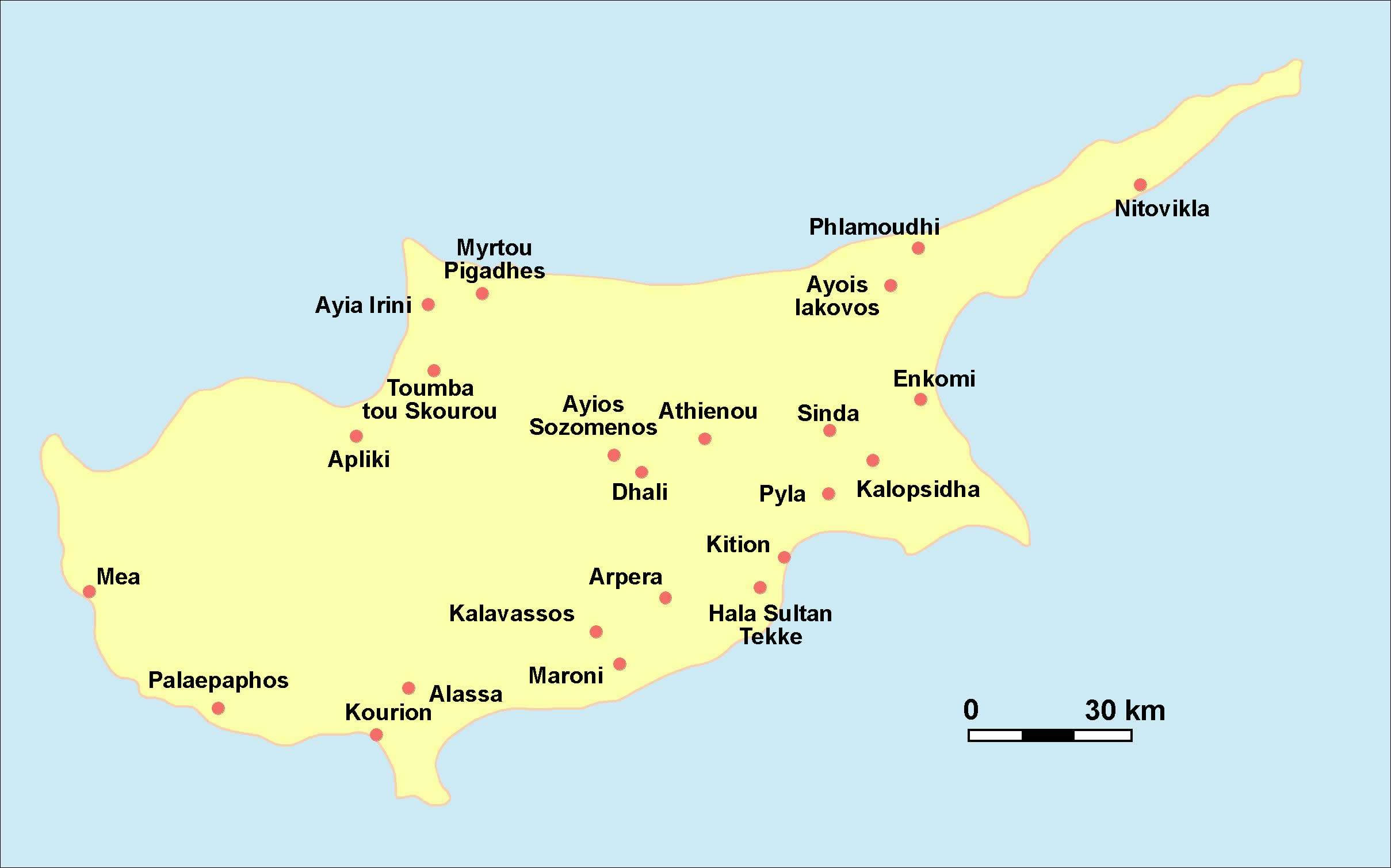 Carte grande villes Chypre