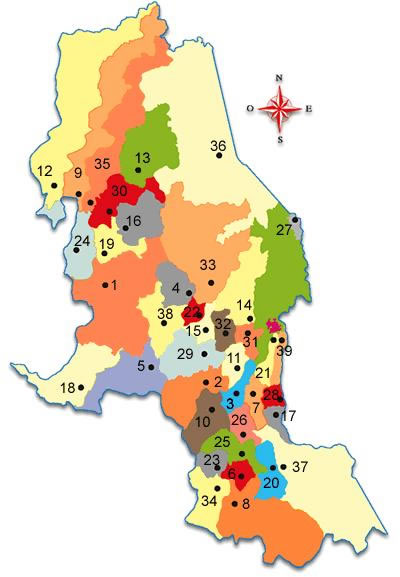 Carte régions Colombie couleur