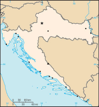 Carte grande villes Croatie