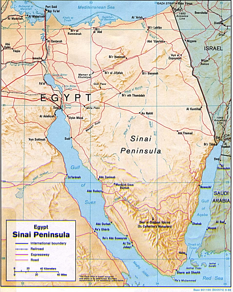 Carte Sinaï Égypte
