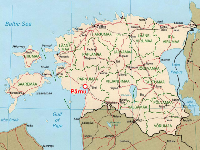 Carte grande villes Estonie