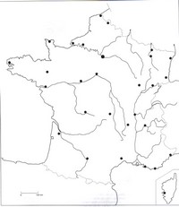 Carte noir et blanc de France