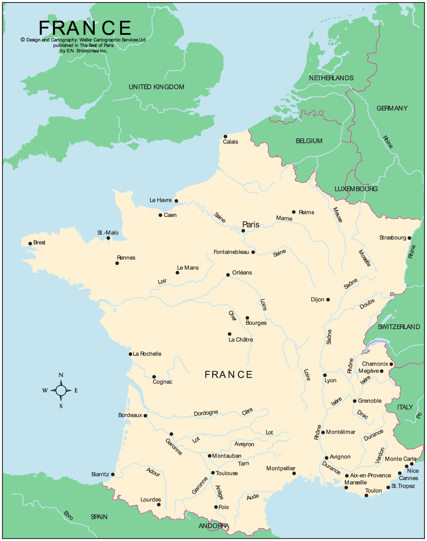 Carte frontières de France