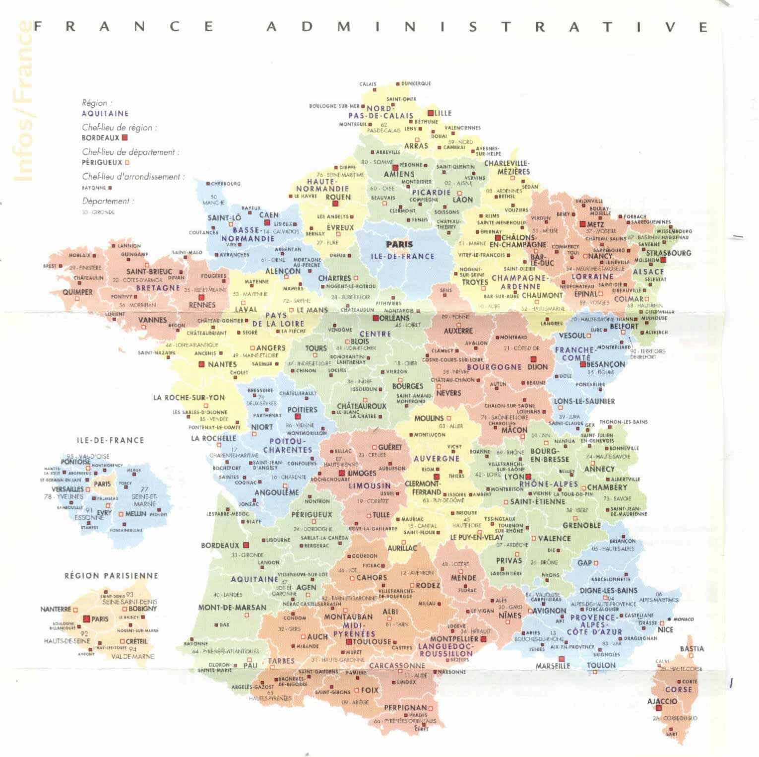 Carte régions de France