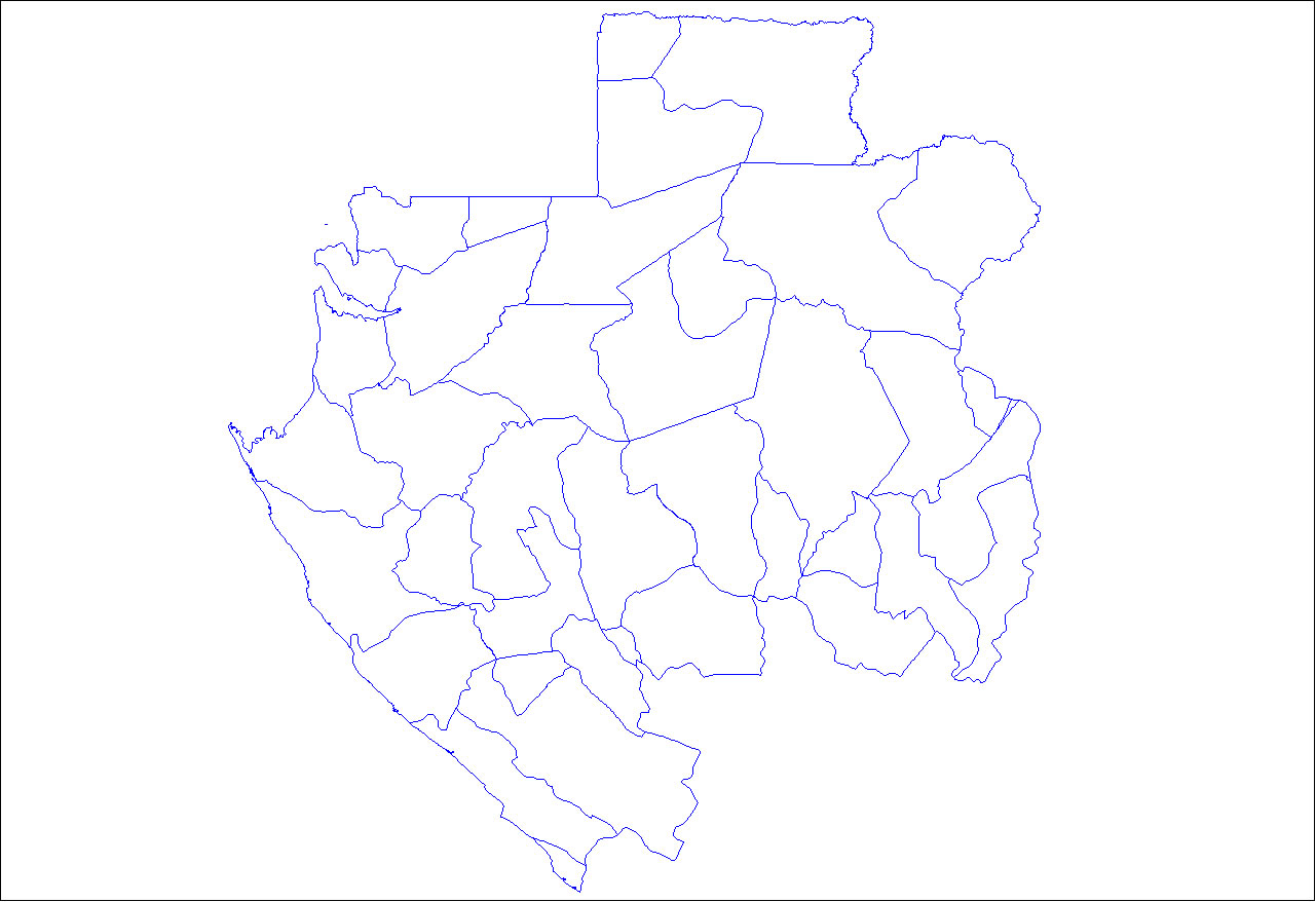 Carte Gabon vierge départements