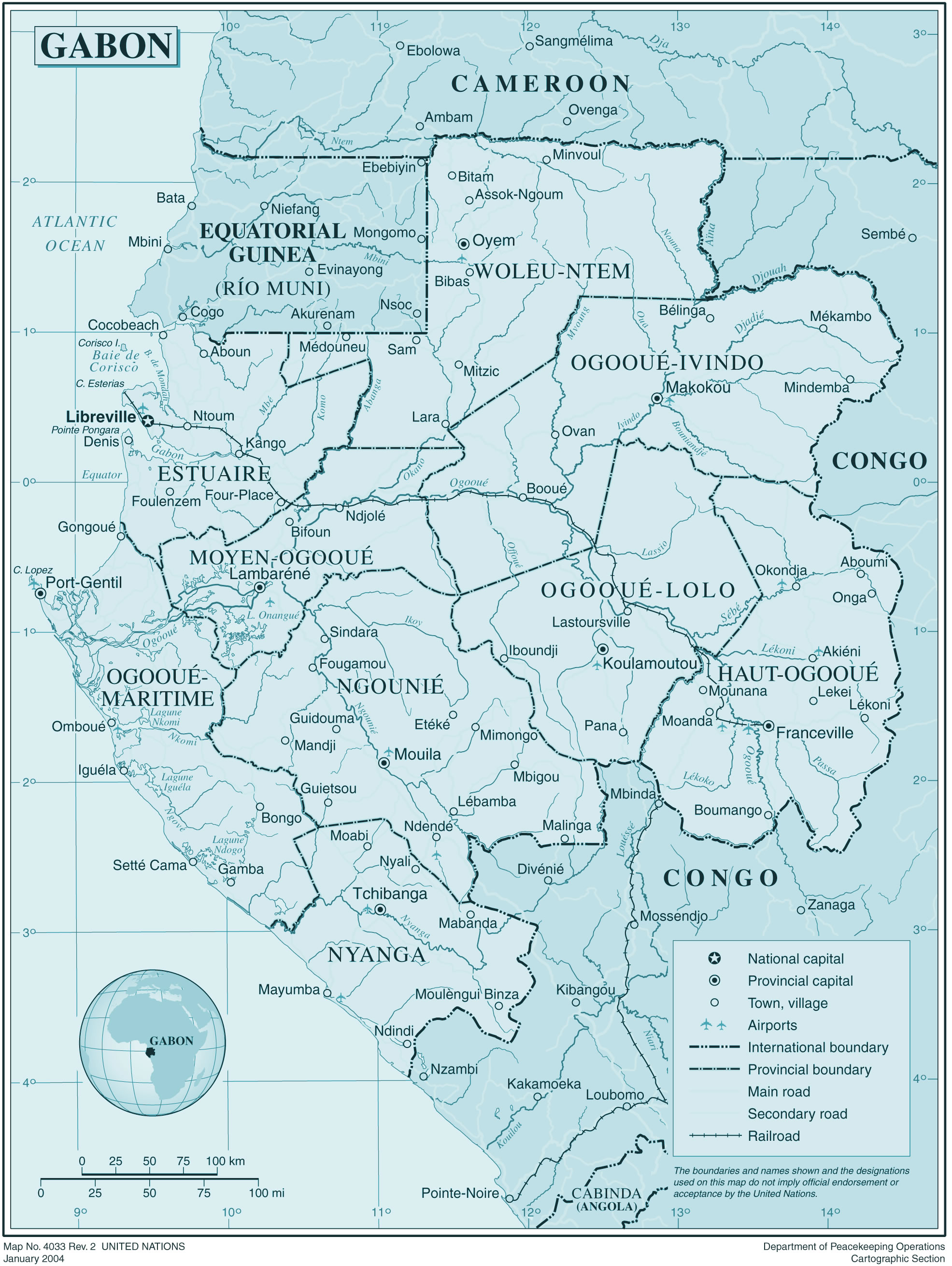 Carte Gabon