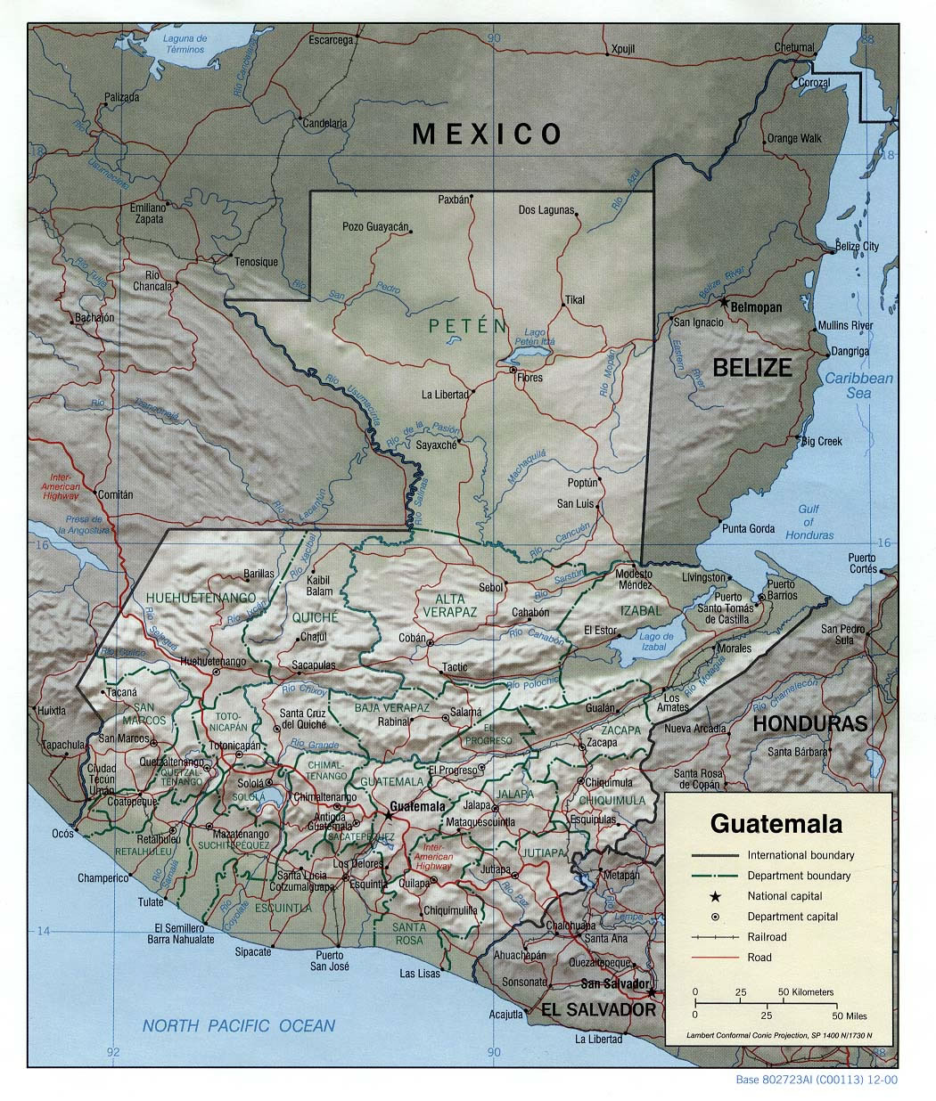Carte des villes Guatemala
