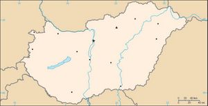 Carte Hongrie vierge couleur