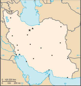 Carte frontières Iran