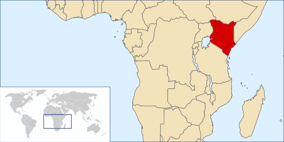 Situer Kenya sur carte du monde