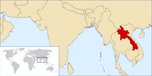 Situer Laos sur carte du monde