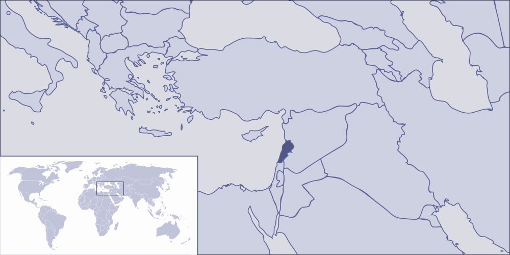 Localiser Liban sur carte du monde