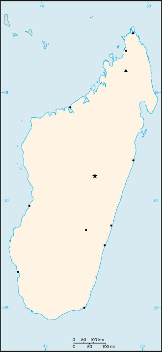 Carte Madagascar vierge