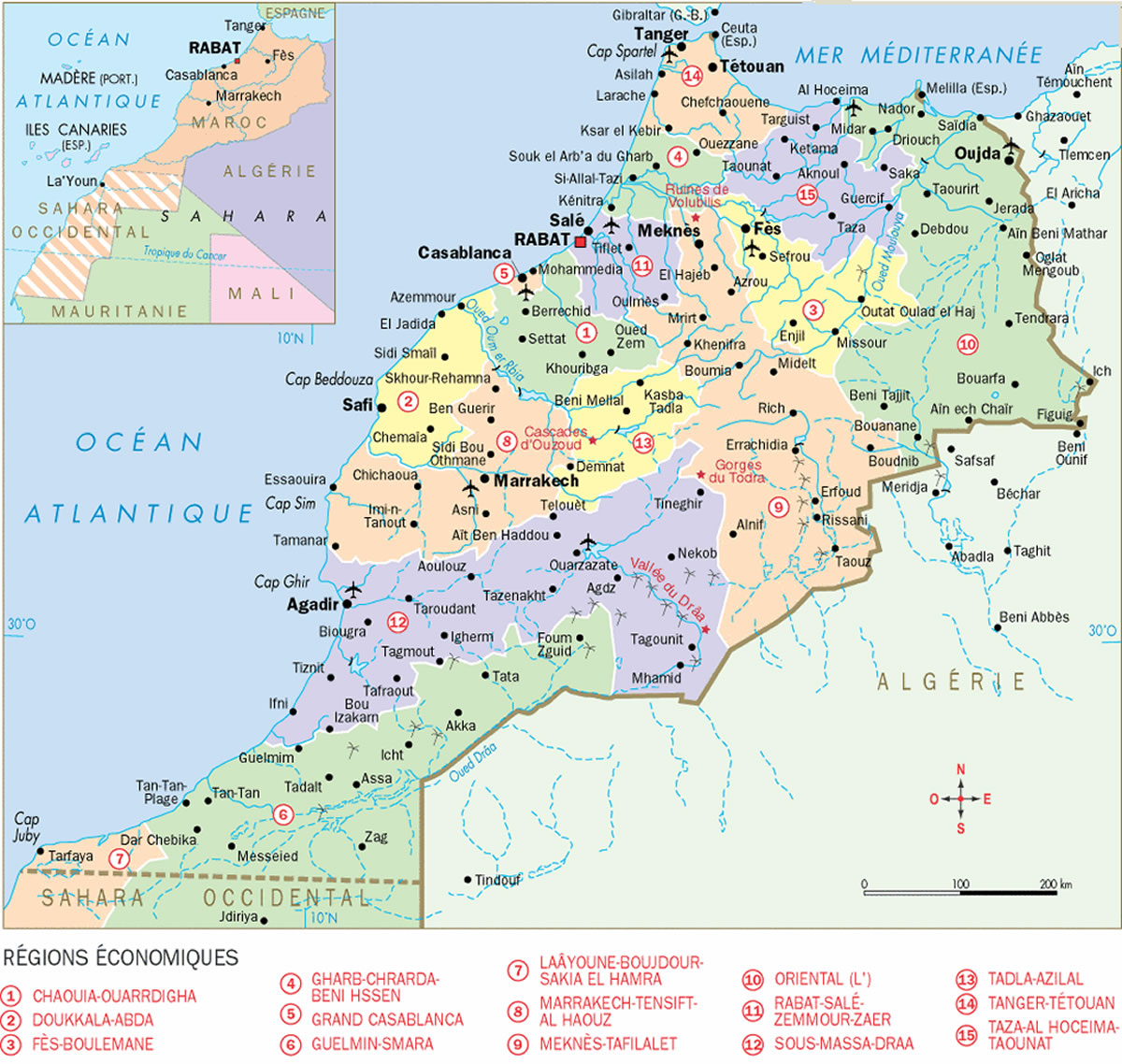 Carte régions économiques Maroc