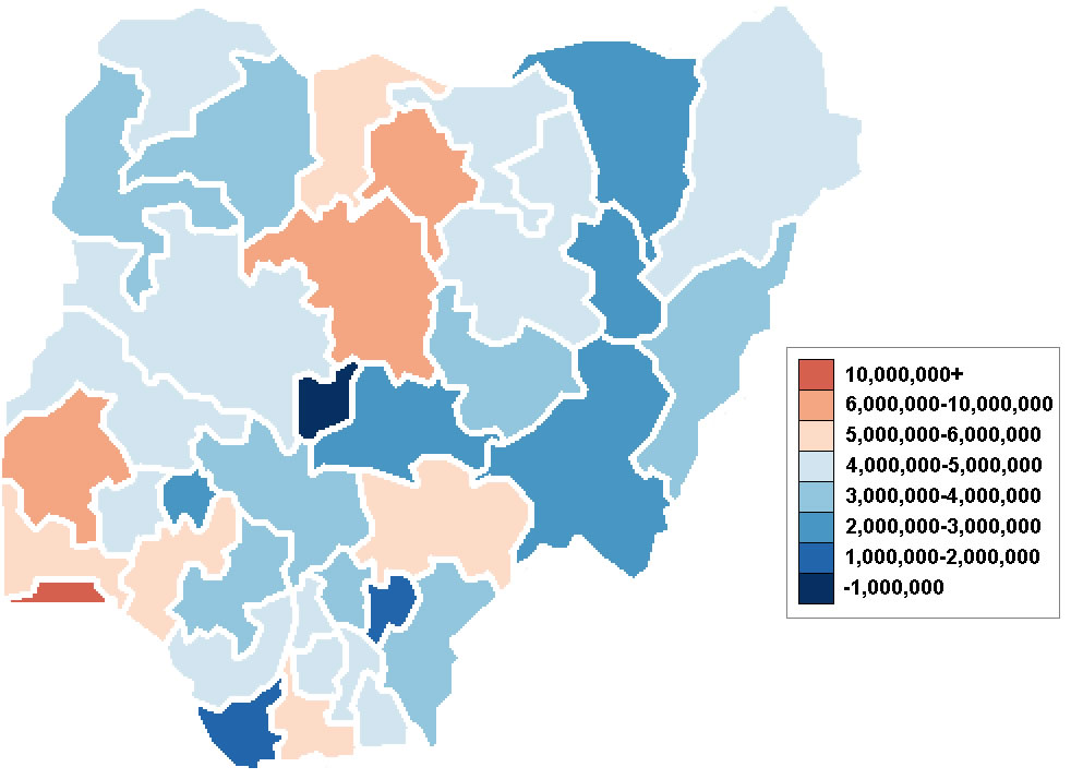 Carte population Nigeria