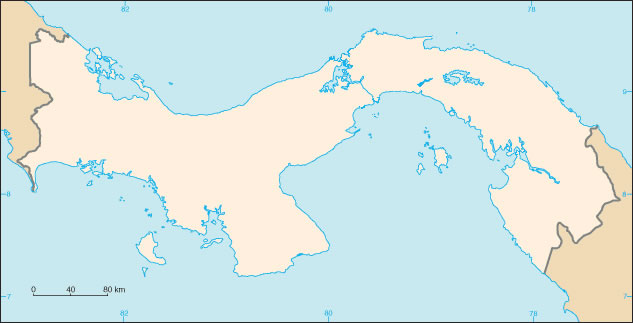 Carte Panama vierge couleur