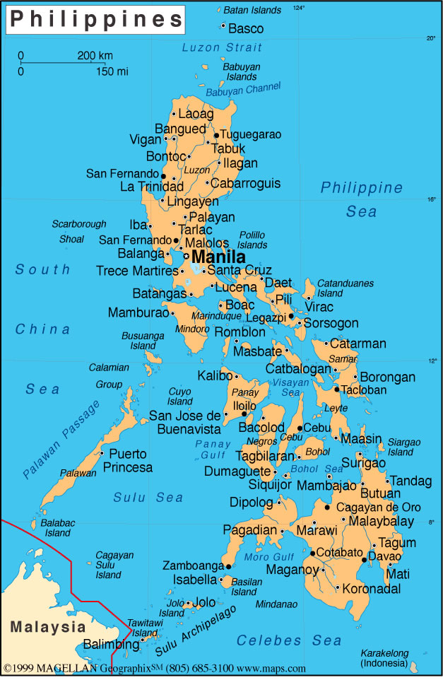 Carte des villes Philippines