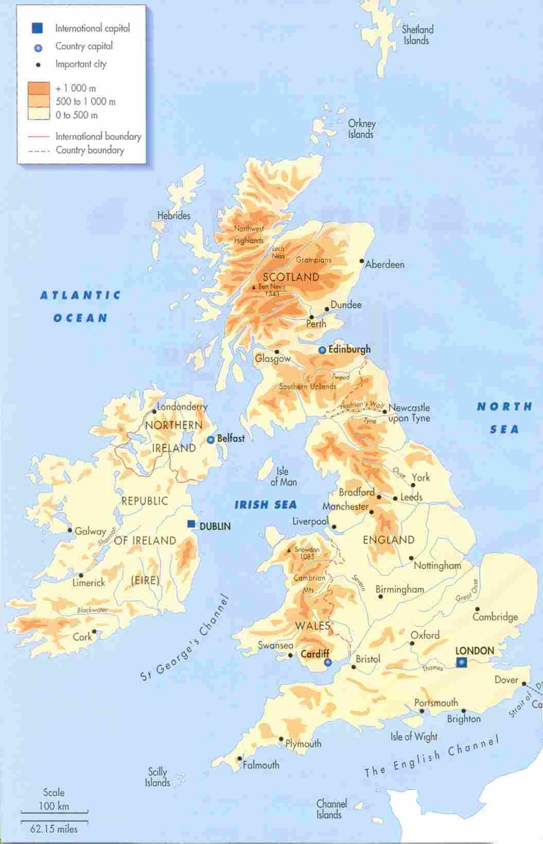 Carte géographique Royaume-Uni