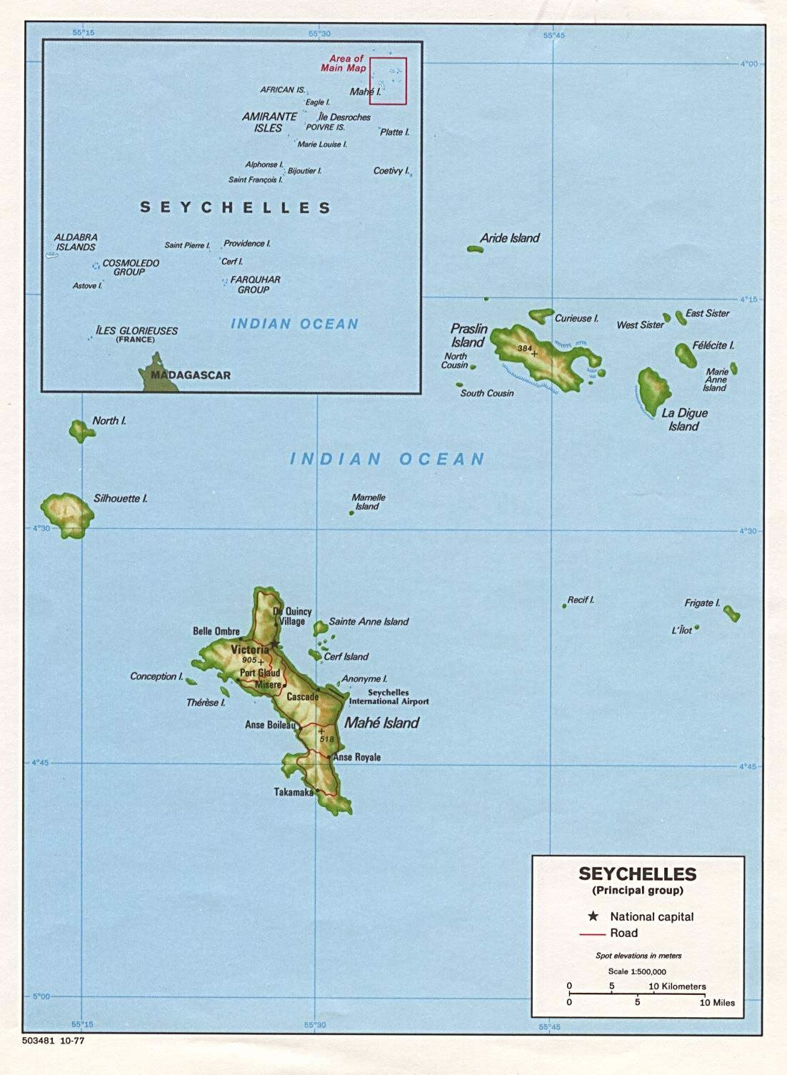 Carte Seychelles