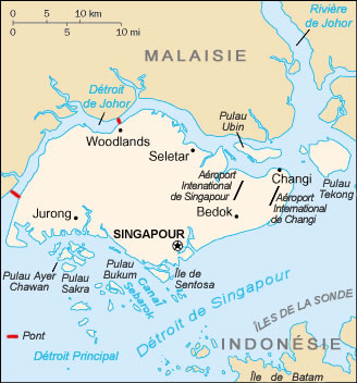 Carte des villes Singapour