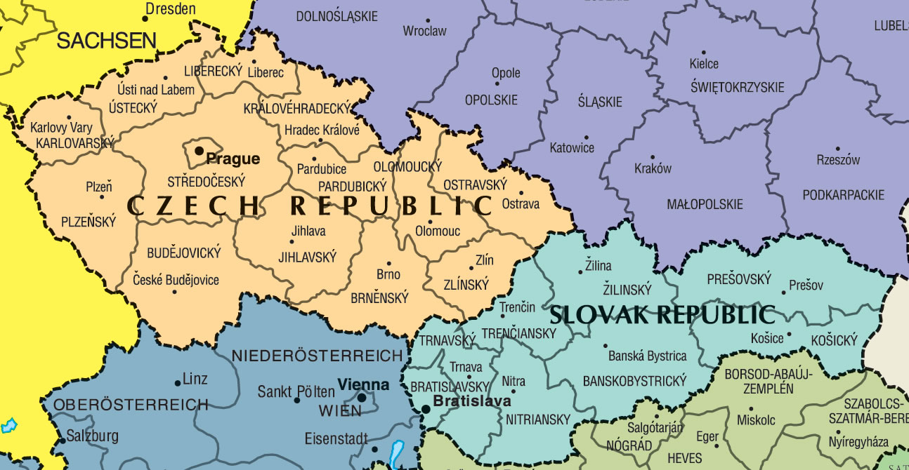 Carte frontières Slovaquie