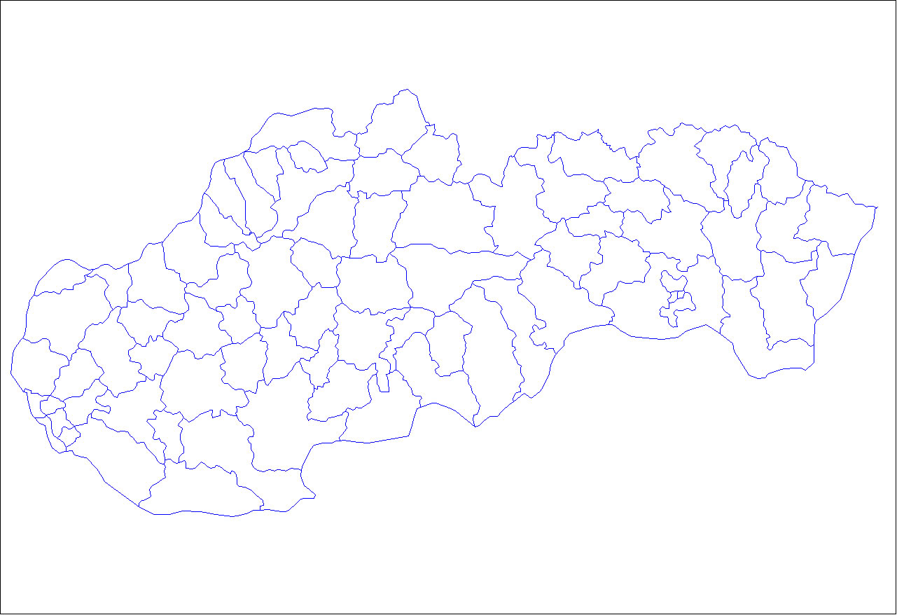 Carte Slovaquie vierge départements