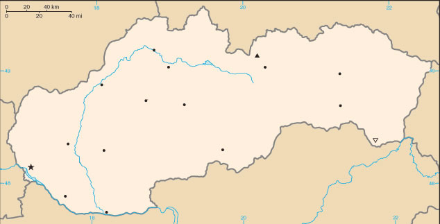 Carte Slovaquie rivière vierge