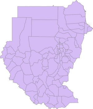 Carte Soudan vierge couleur