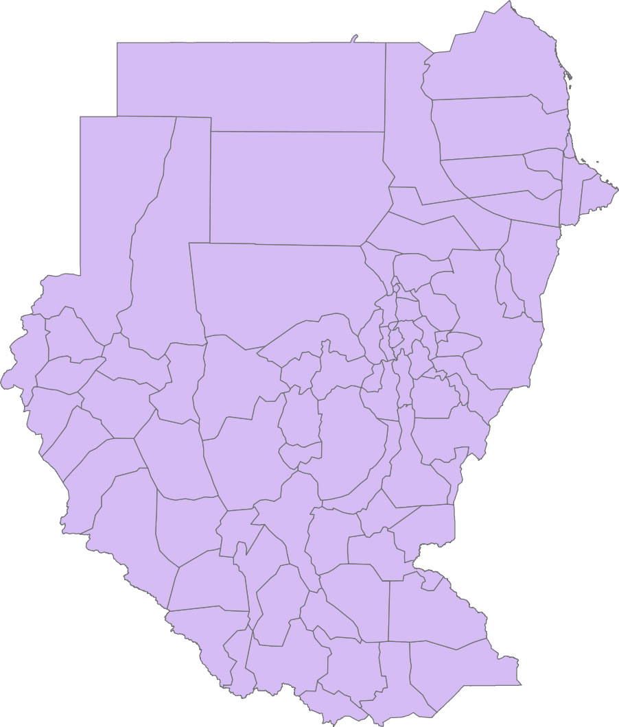 Carte Soudan vierge couleur