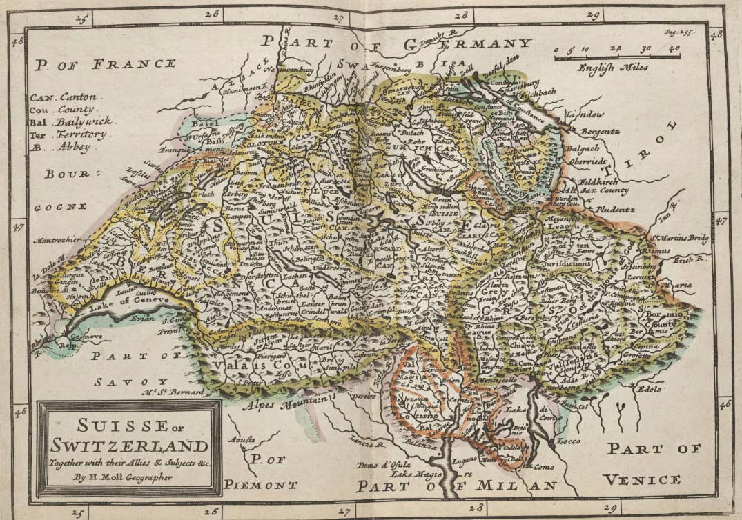 Carte historique Suisse