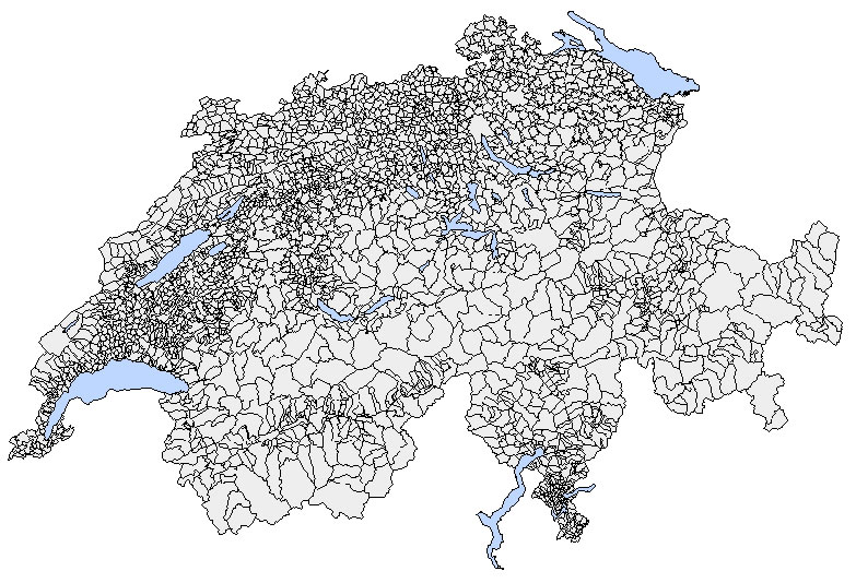 Carte Suisse vierge départements