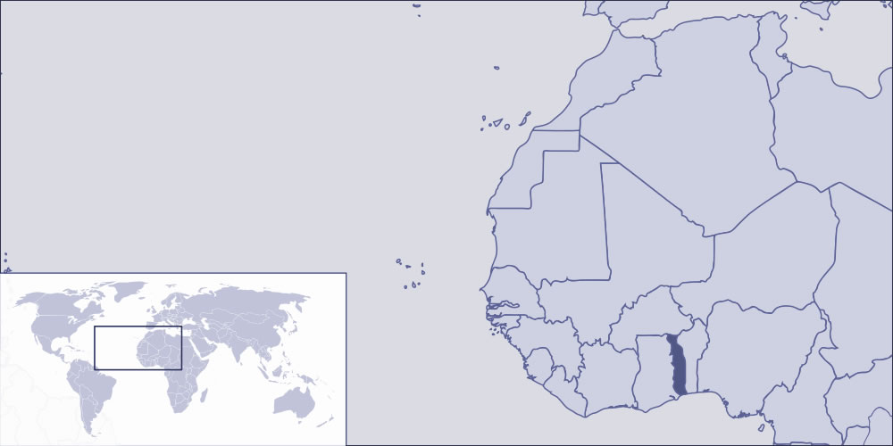 Localiser Togo sur carte du monde