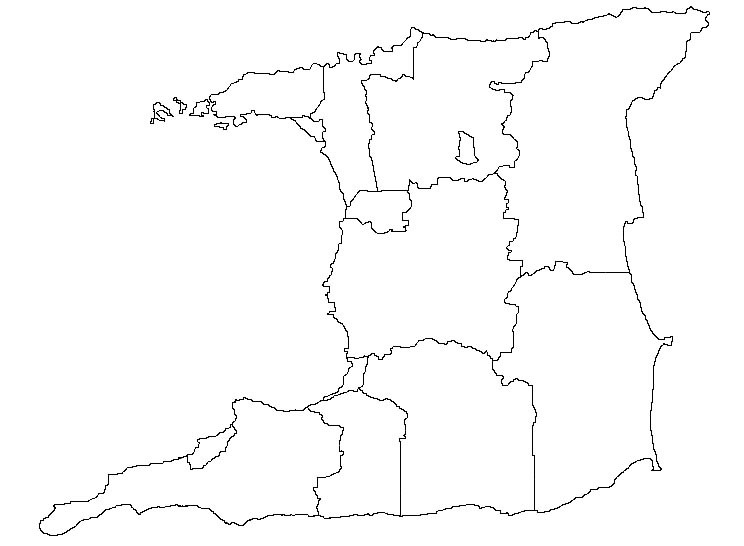 Carte Trinité-et-Tobago vierge